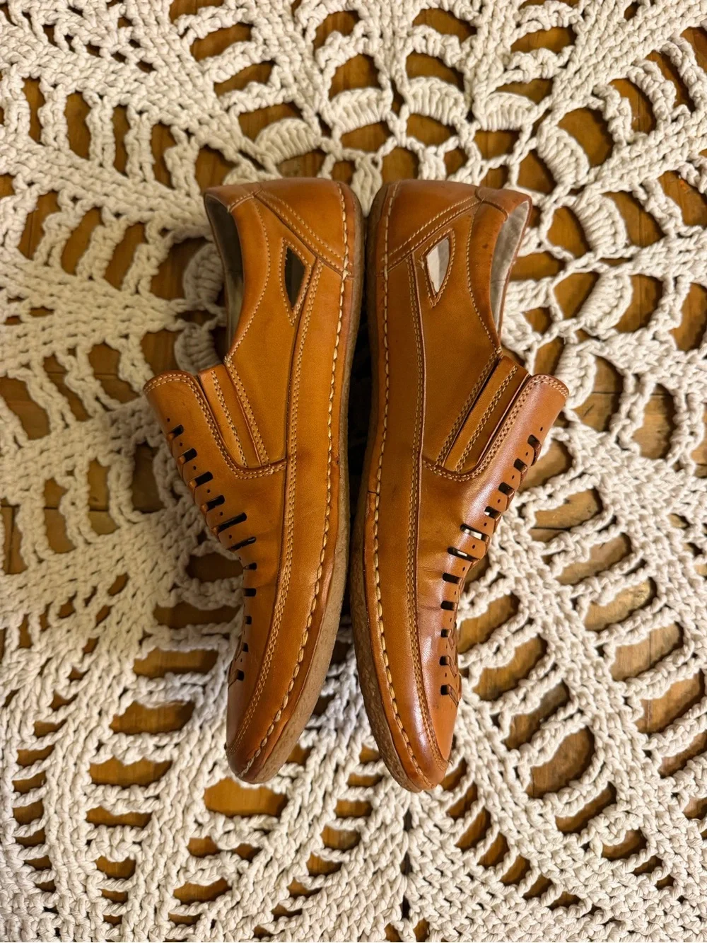 Stacy Adams Naples Mens 10M Brown leather vented Slip On Loafers luxury resort